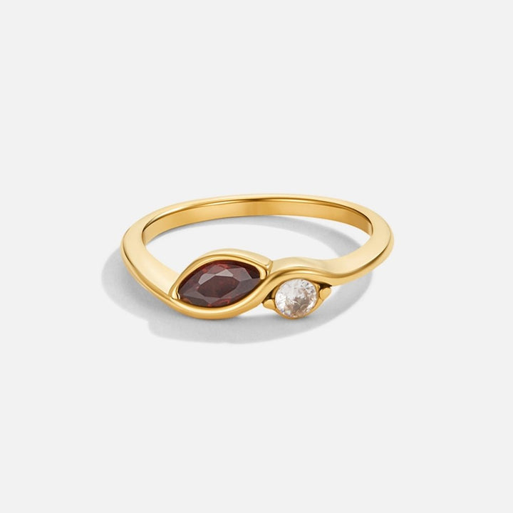 Anillo infinito cristal grenat rojo