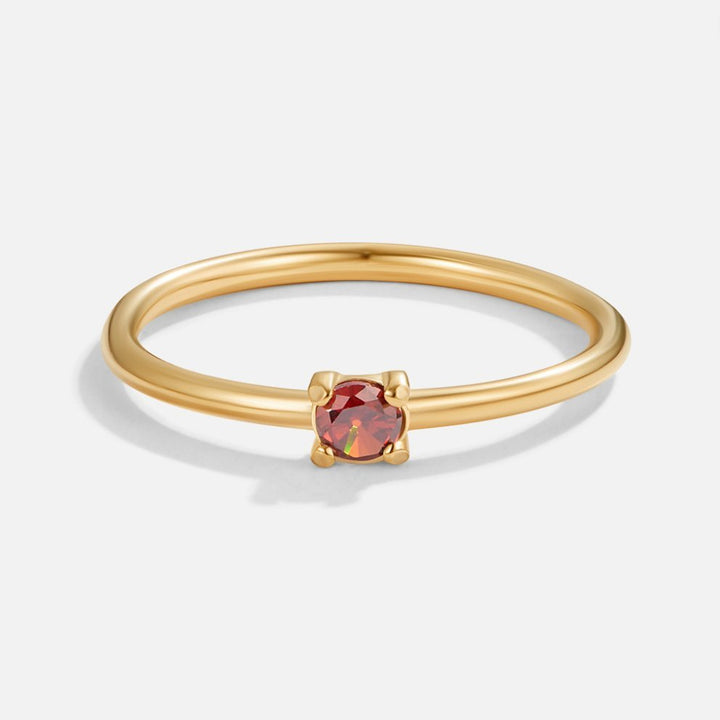 Anillo enero piedra de nacimiento 18K dorado