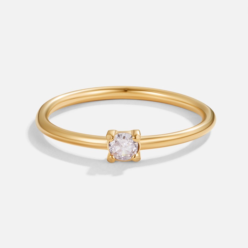Anillo junio piedra de nacimiento 18K dorado