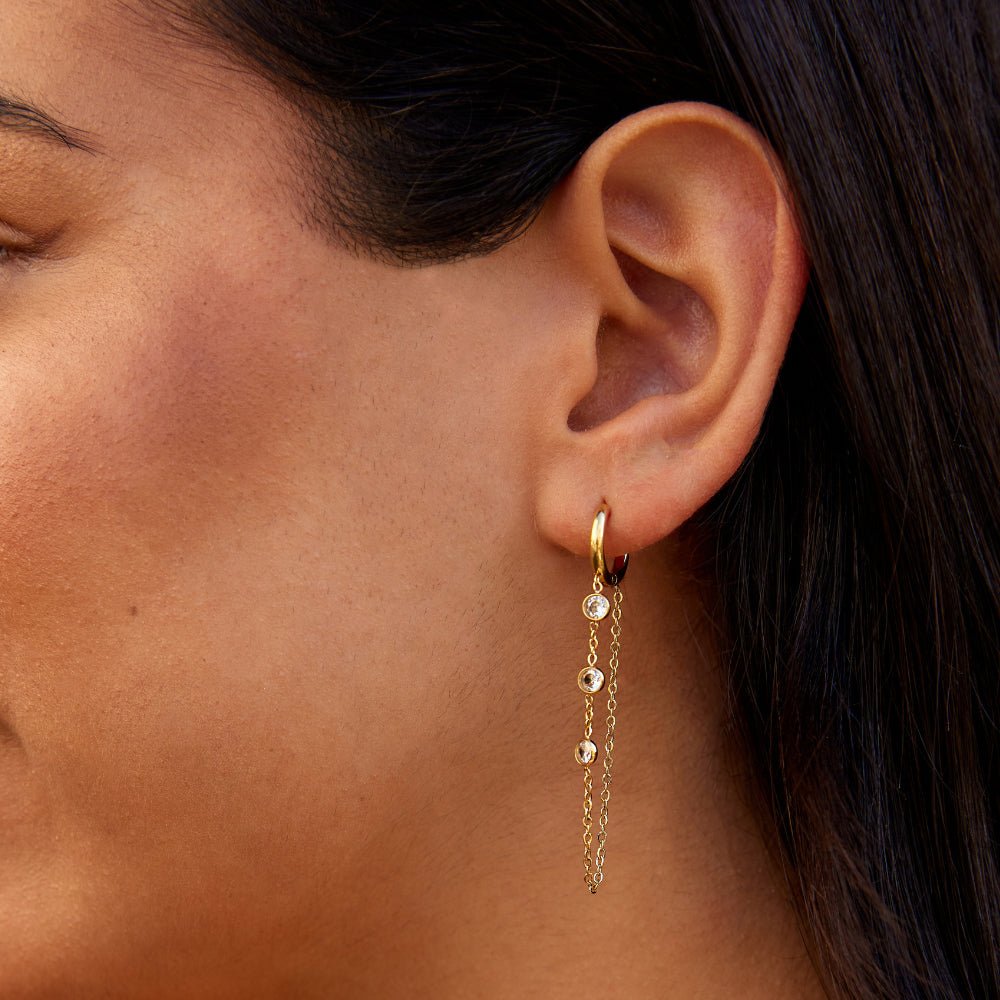 Pendientes Kira con gotas de cristal