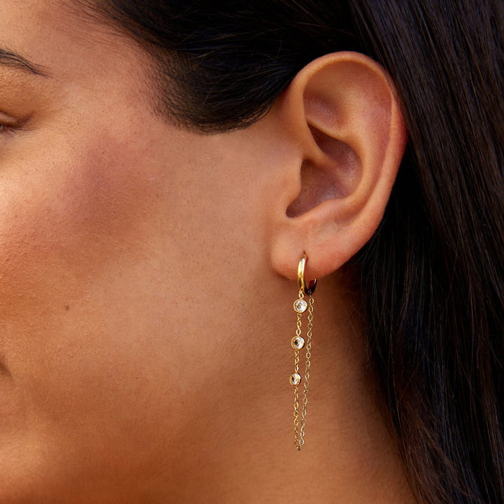 Pendientes Kira con gotas de cristal