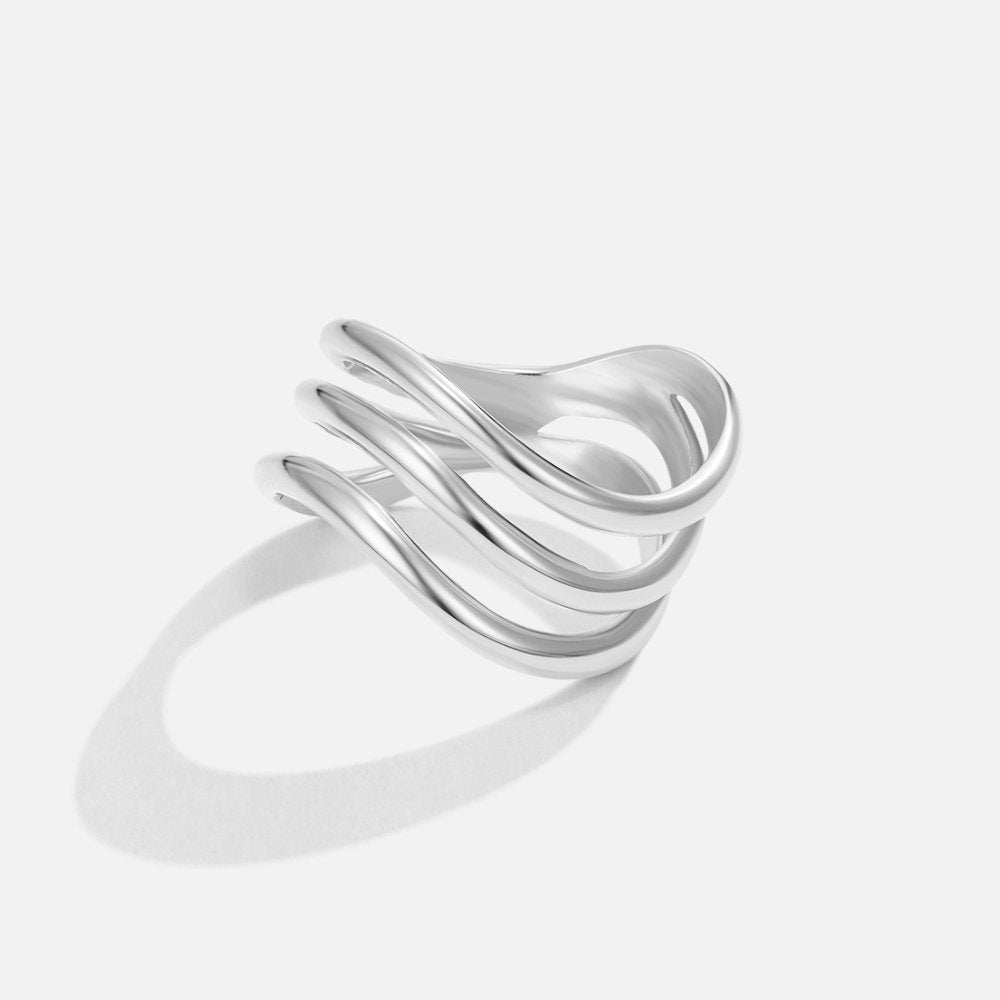 Anillo Kiya texturizado plateado