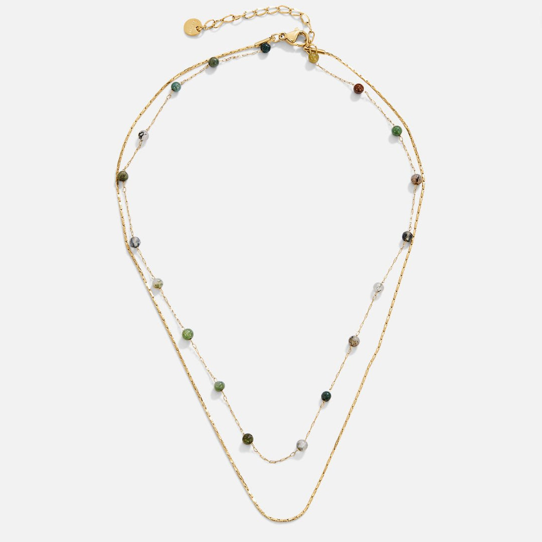Collar dorado multicapa Alana con piedras