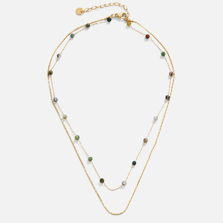 Collar dorado multicapa Alana con piedras