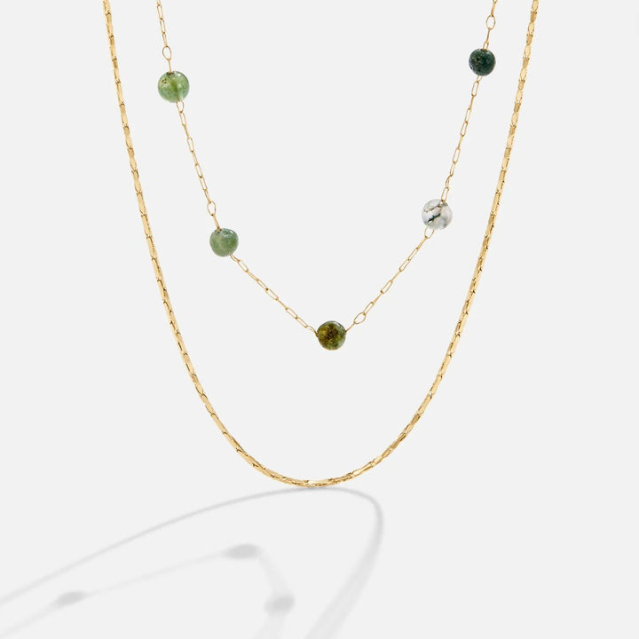 Collar dorado multicapa Alana con piedras