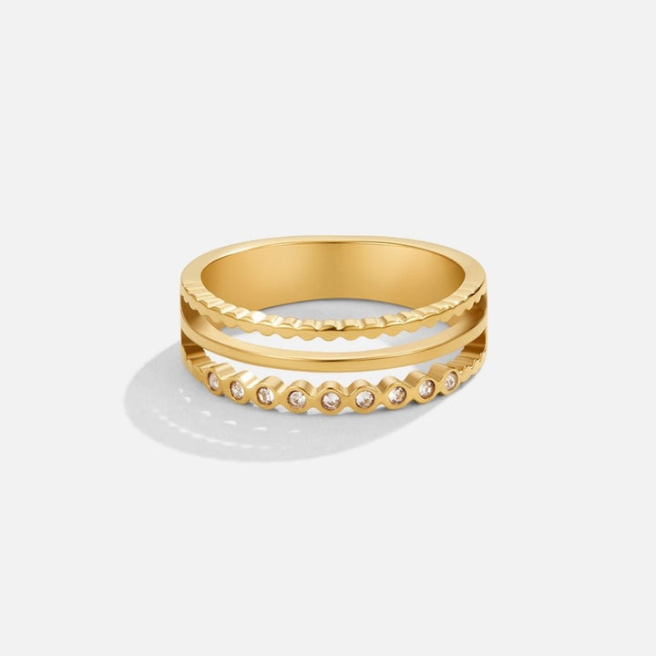 Anillo texturizado Elowyn cristal