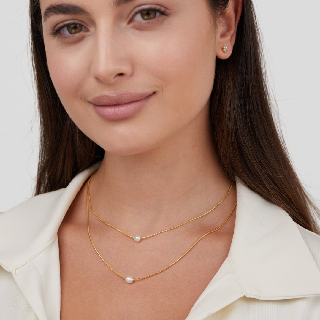 Collar multicapa de perlas de agua dulce
