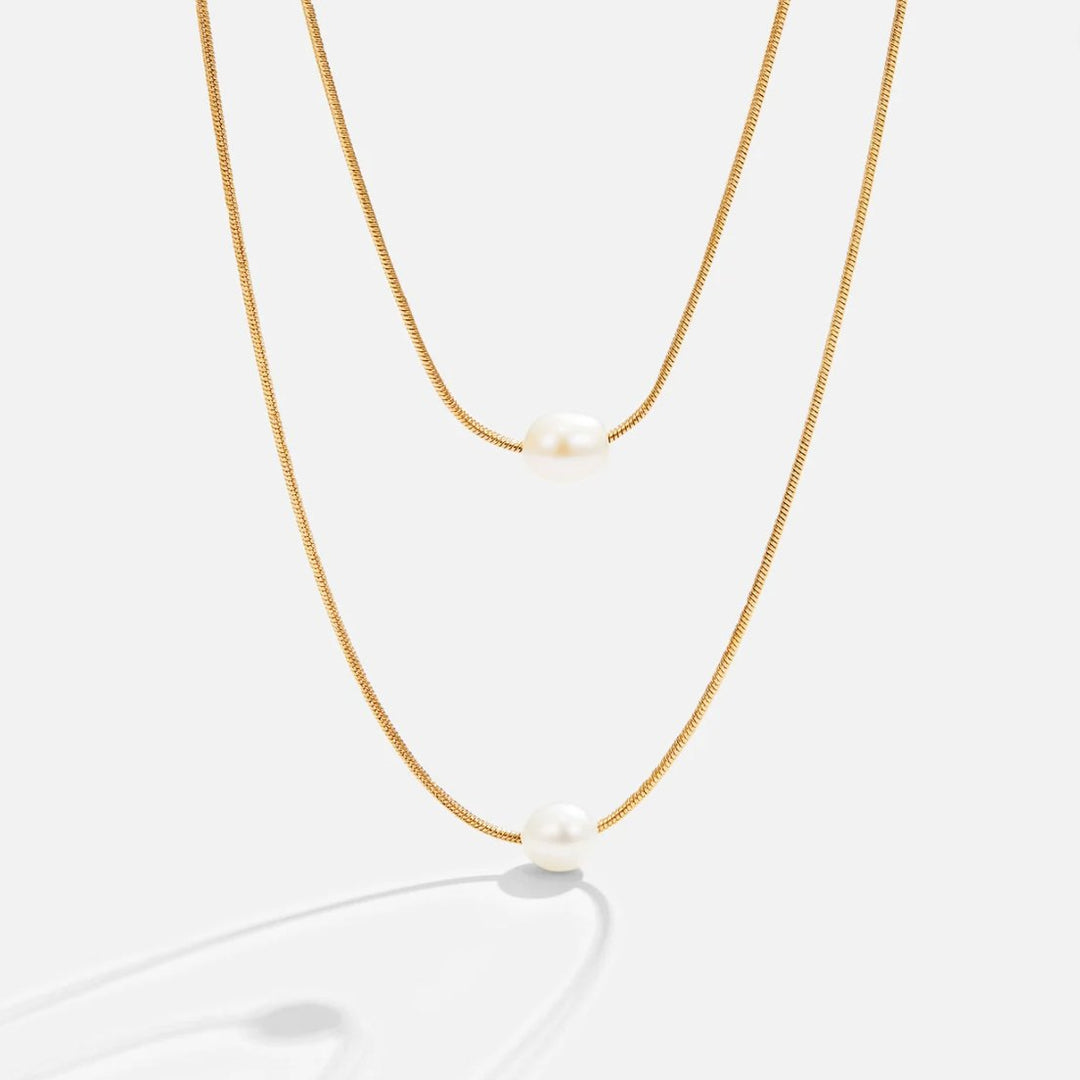 Collar multicapa de perlas de agua dulce
