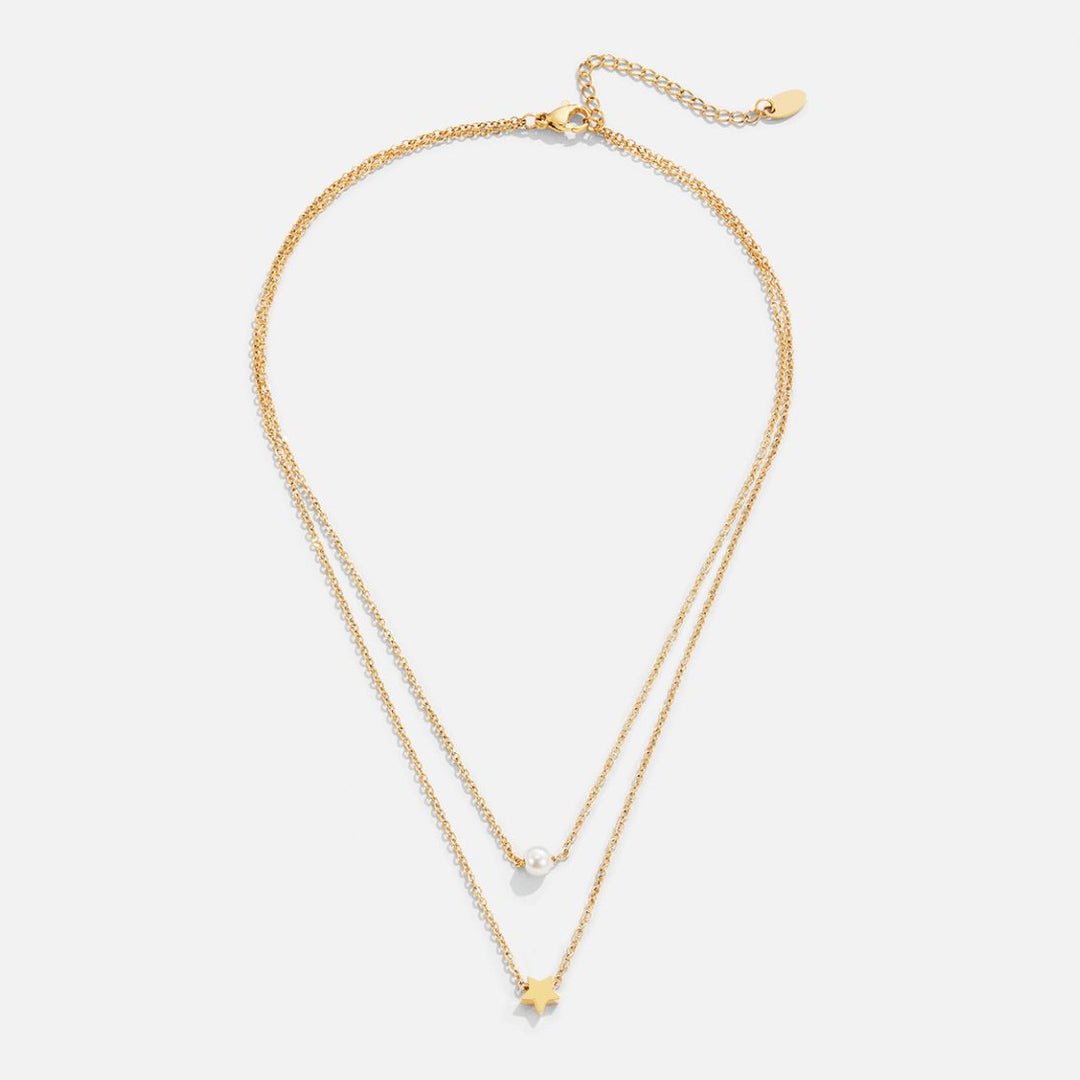 Collar dorado multicapa Estrella y Perlas