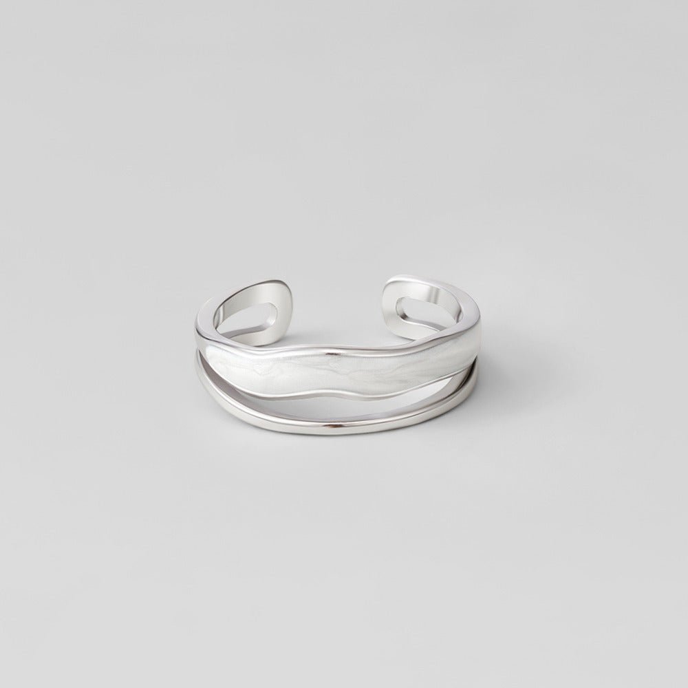 Anillo texturizado plateado Sahara
