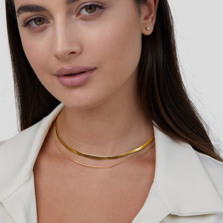 Collar multicapa Layla chapado en oro de 18K