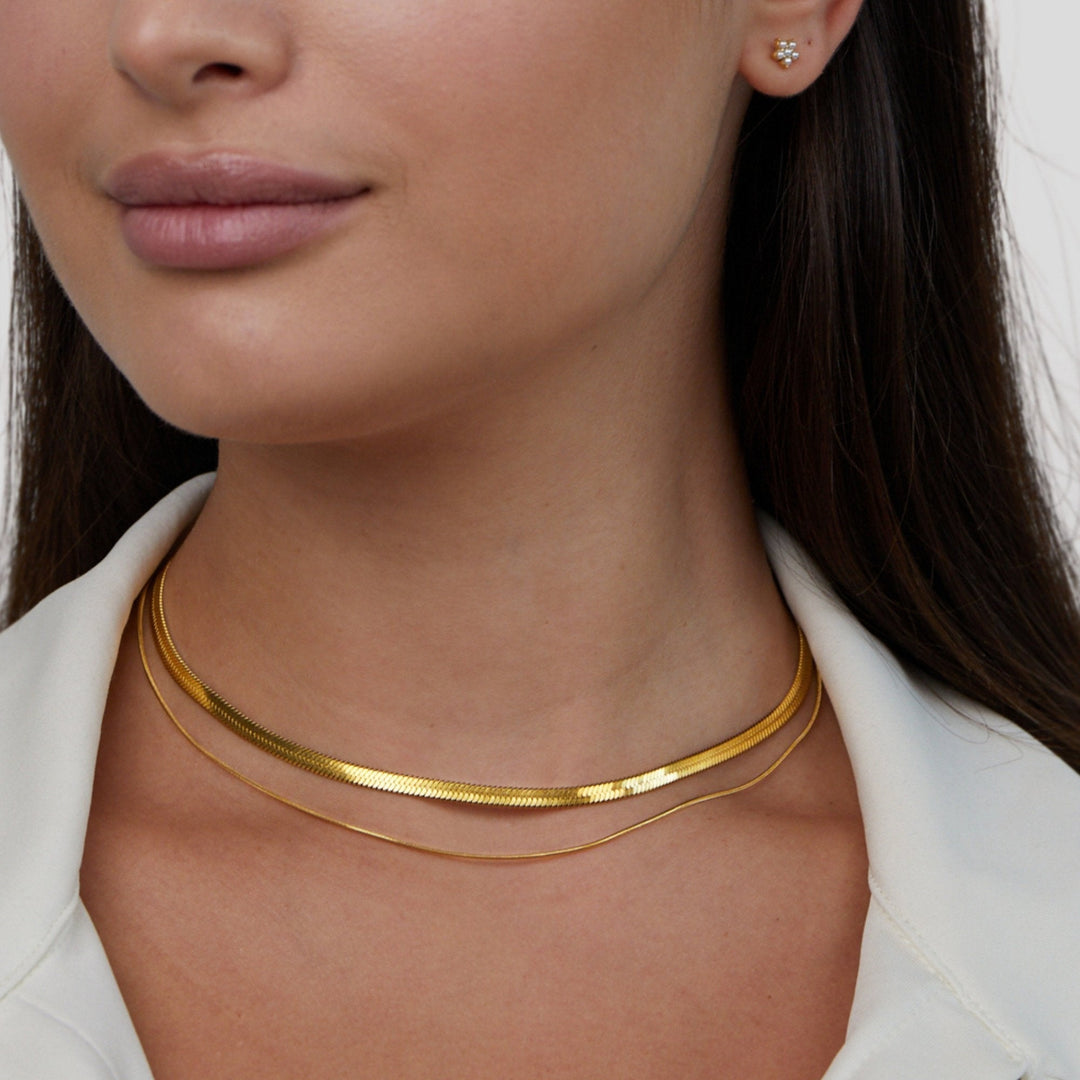 Collar multicapa Layla chapado en oro de 18K