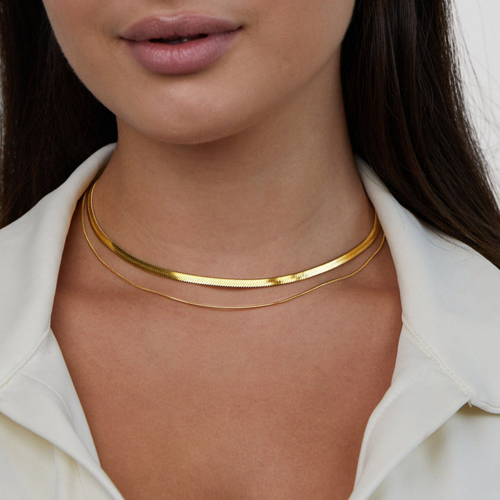 Collar multicapa Layla chapado en oro de 18K