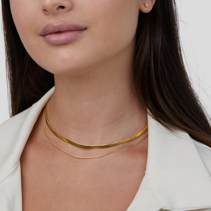 Collar multicapa Layla chapado en oro de 18K
