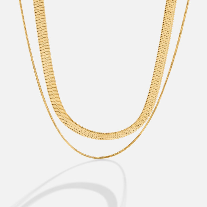 Collar multicapa Layla chapado en oro de 18K