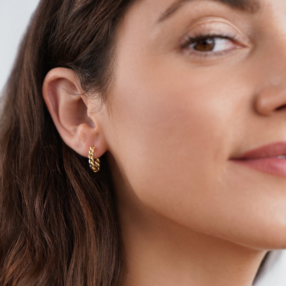 Pendientes dorados trenzados Layla