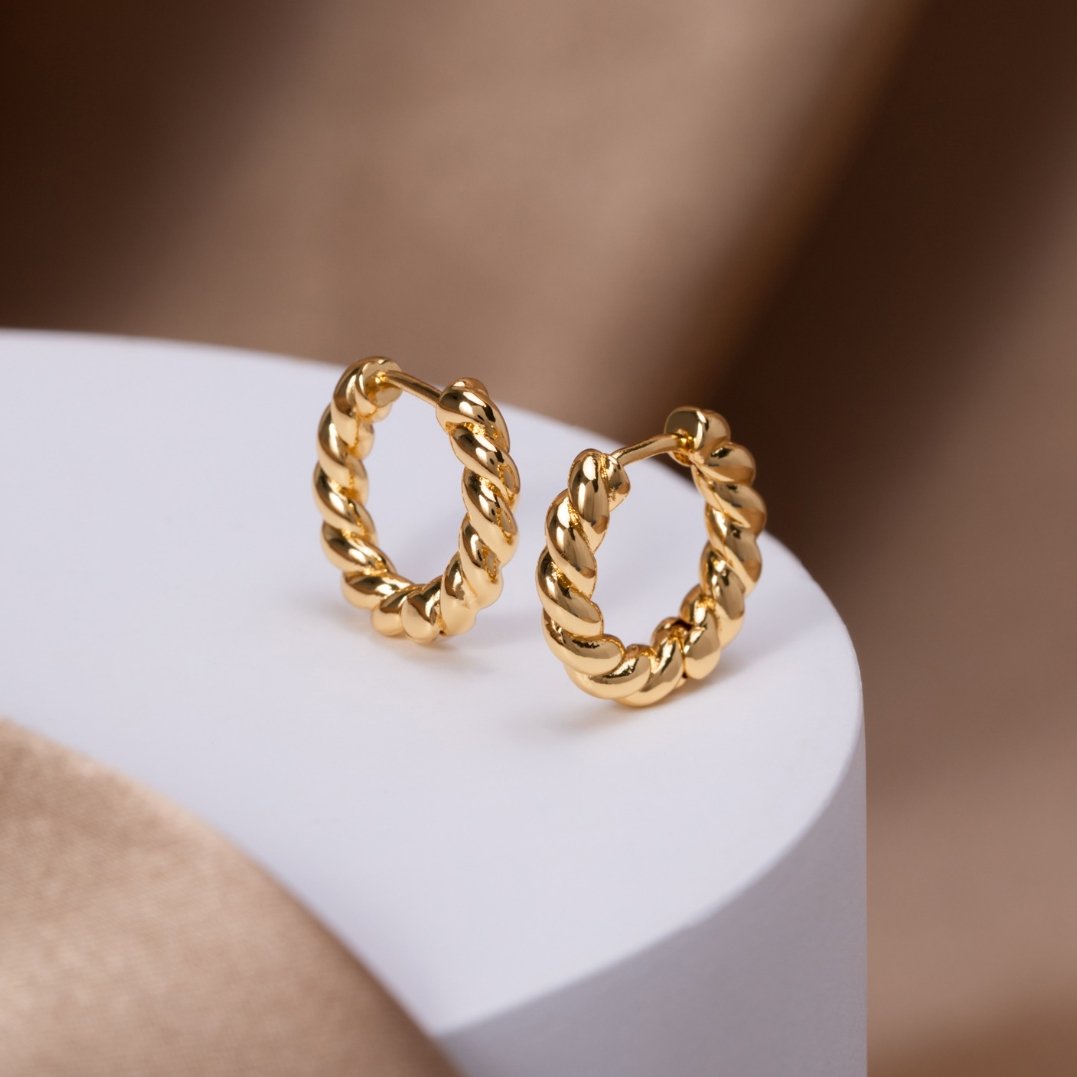Pendientes dorados trenzados Layla