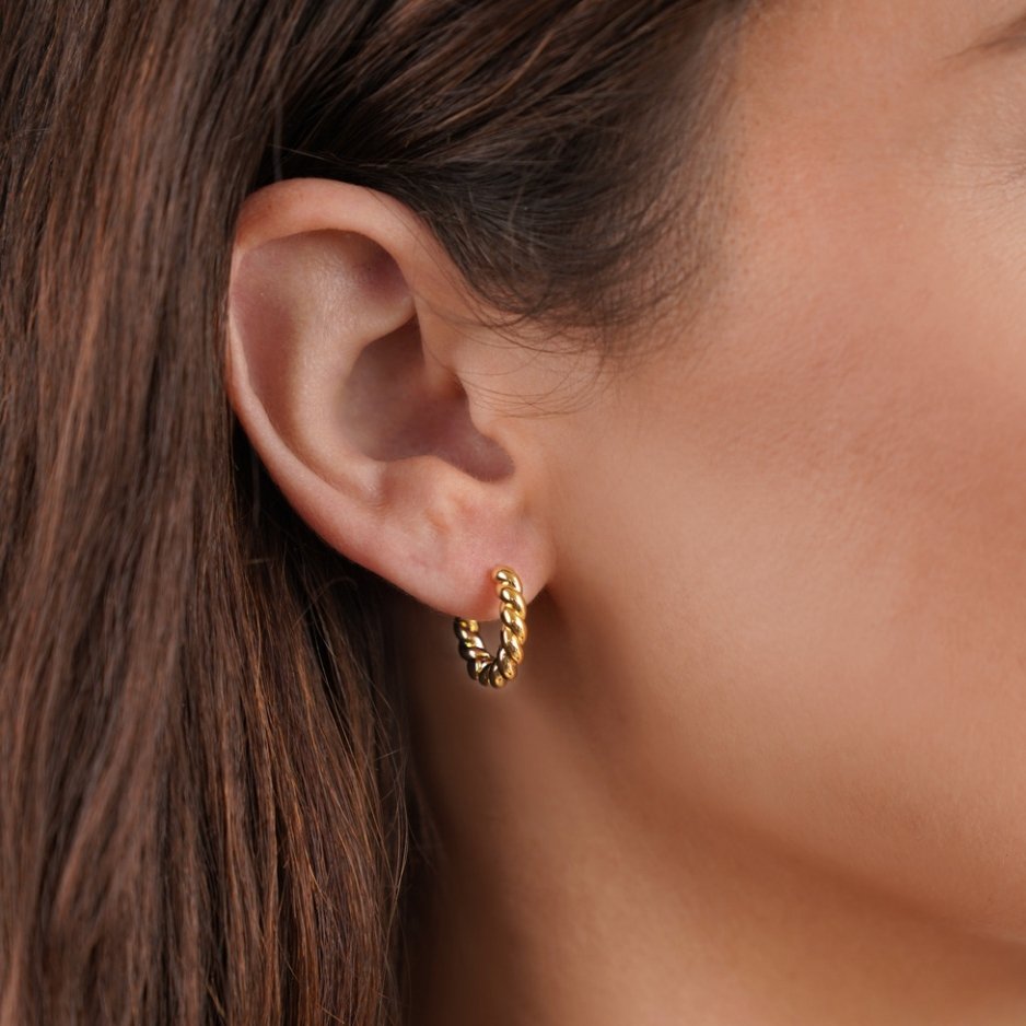Pendientes dorados trenzados Layla