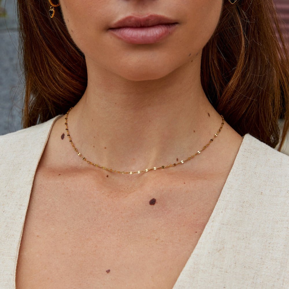 Collar Leila de acero inoxidable dorado