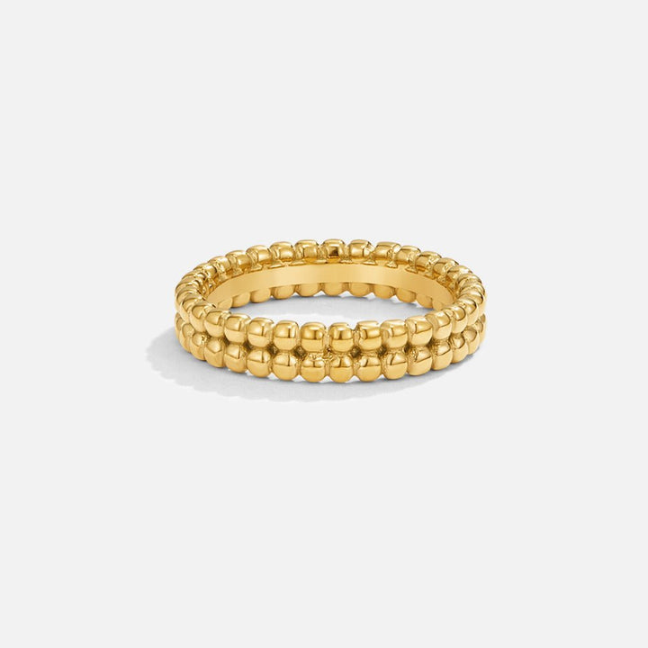 Anillo dorado Leon perlas