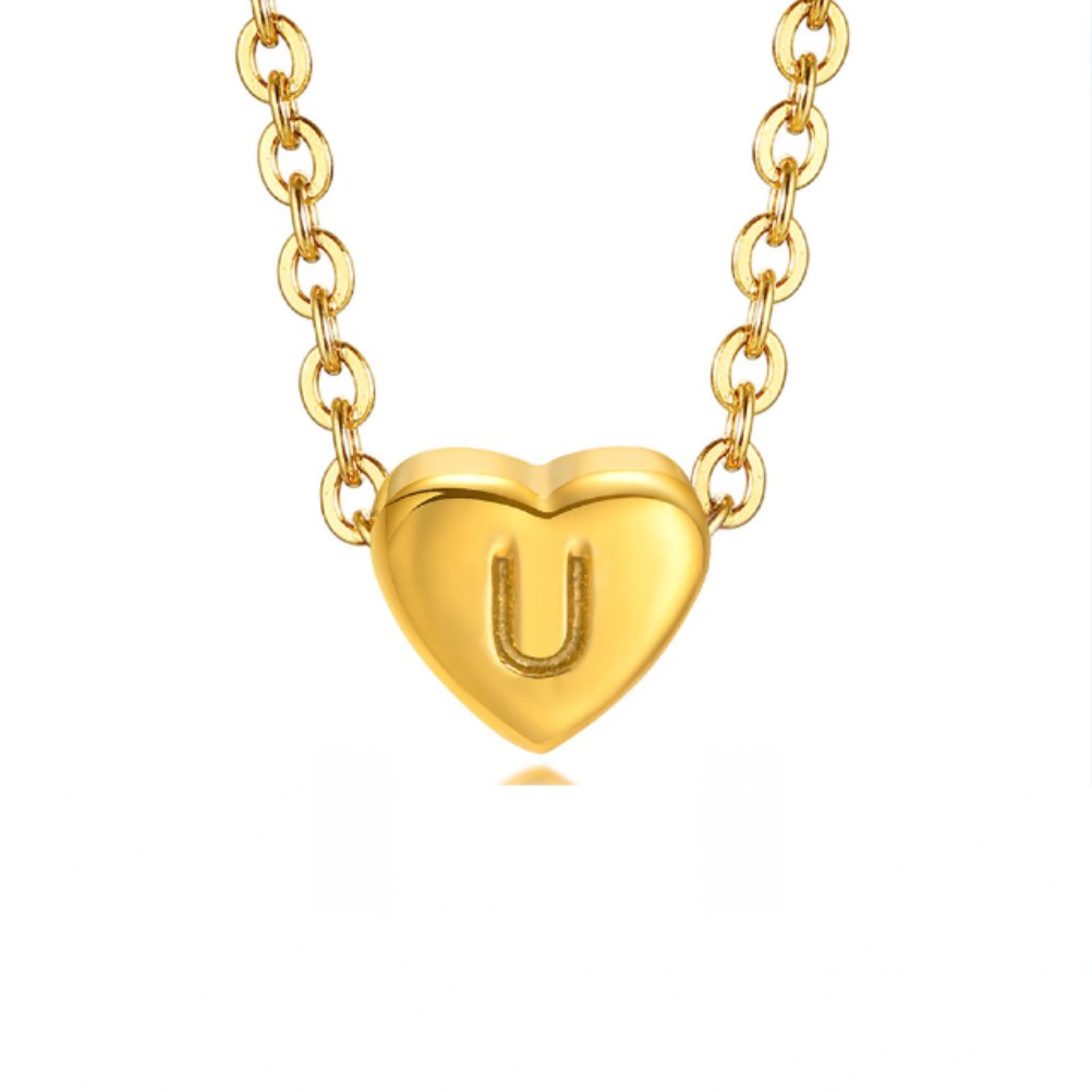 Collar con corazón e inicial