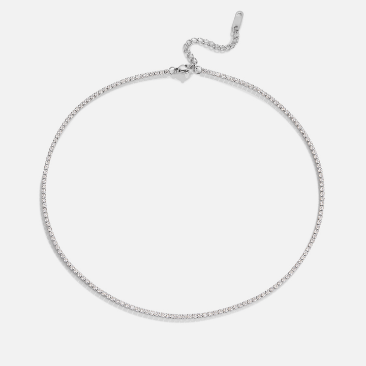 Collar plateado de cristal Cordelia