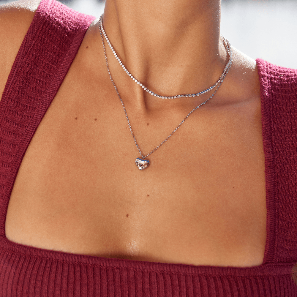 Collar plateado de cristal Cordelia