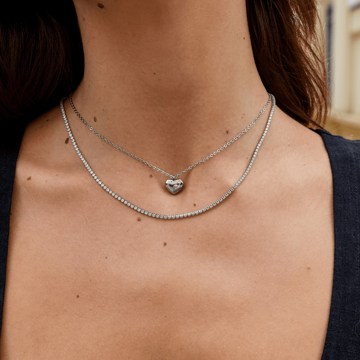 Collar plateado de cristal Cordelia