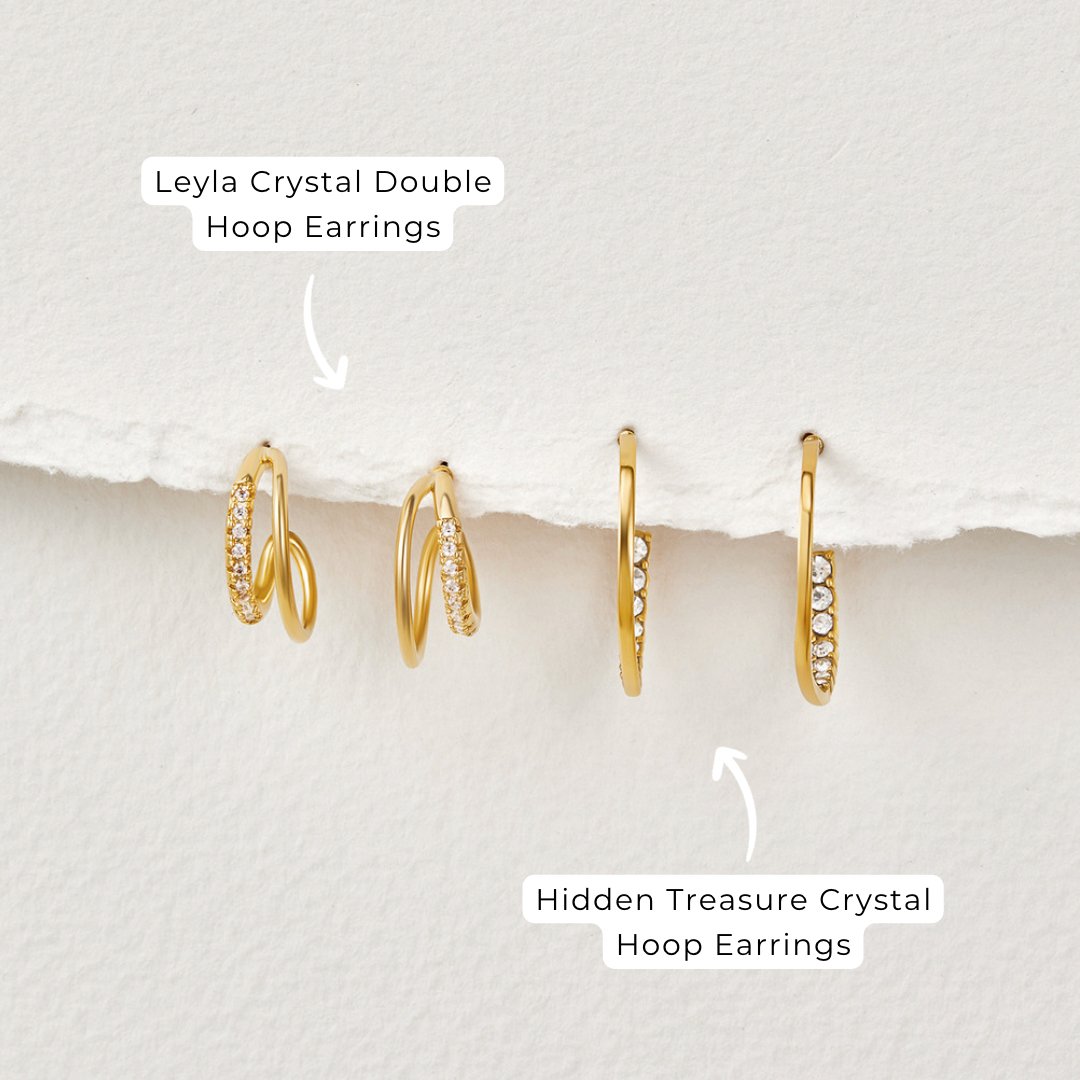 Aros dobles Leyla de cristal