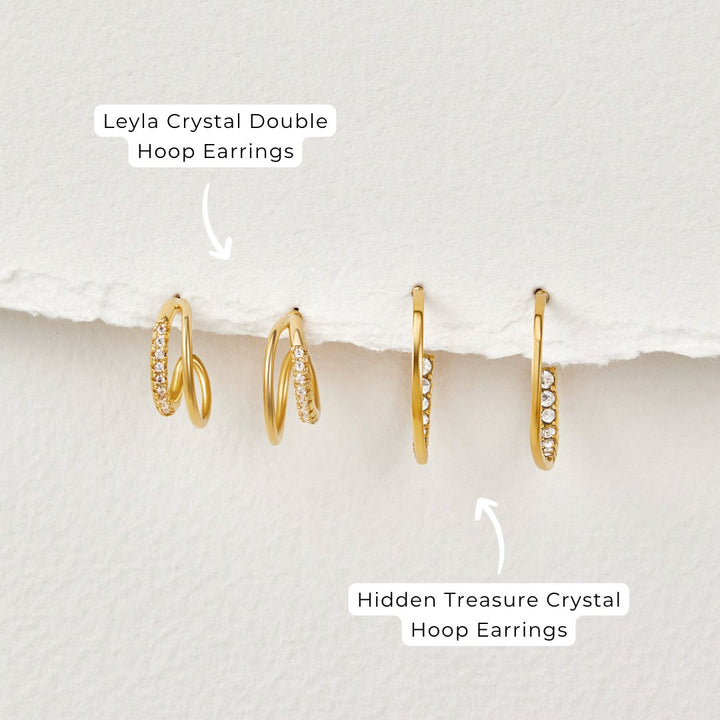 Aros dobles Leyla de cristal