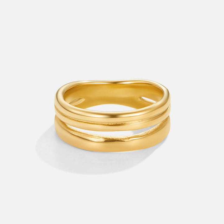 Anillo Lia texturizado dorado