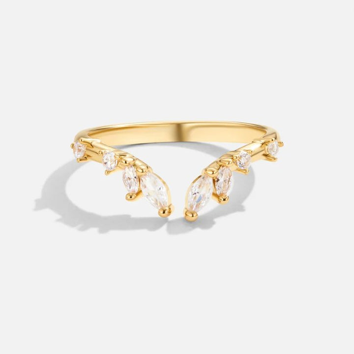 Anillo enredadera Lily cristal dorado