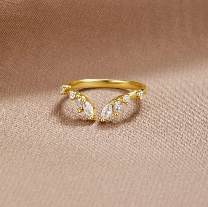 Anillo enredadera Lily cristal dorado