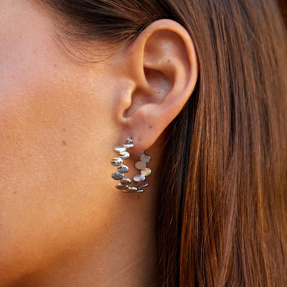 Pendientes de aro plateados Monet
