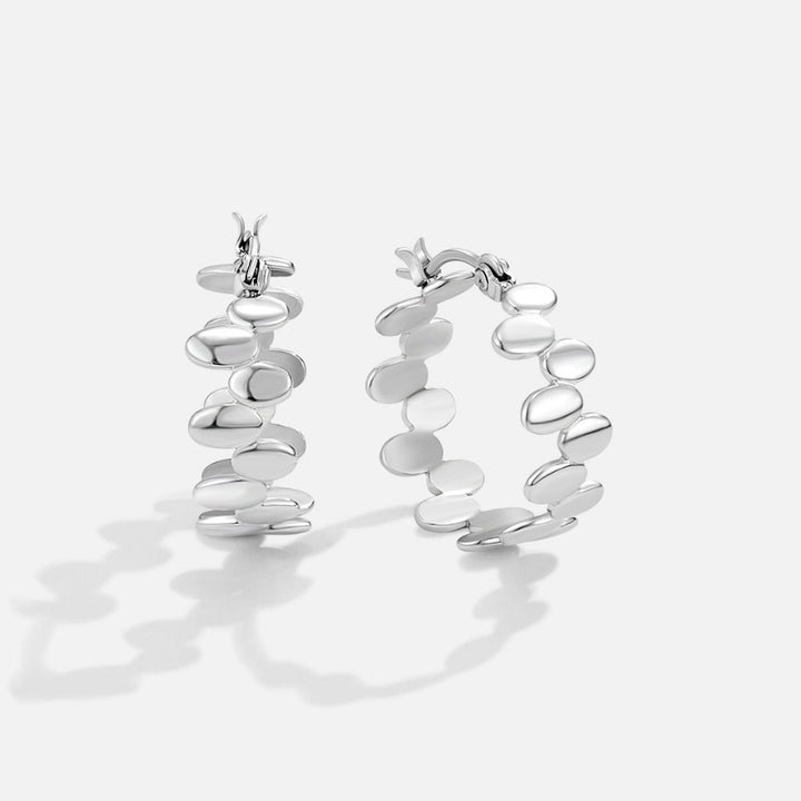 Pendientes de aro plateados Monet