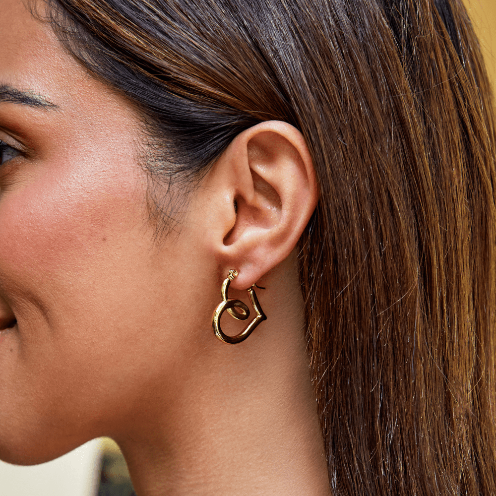 Pendientes corazón trenzado Lira