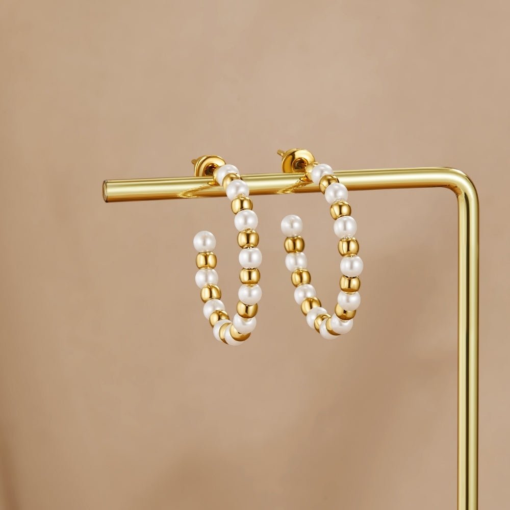 Pendientes Maia dorados con perlas