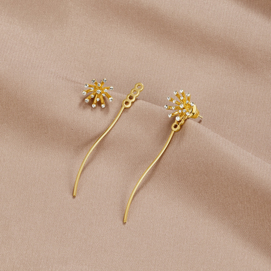Pendientes dorados 18K Dandelion Pide un deseo