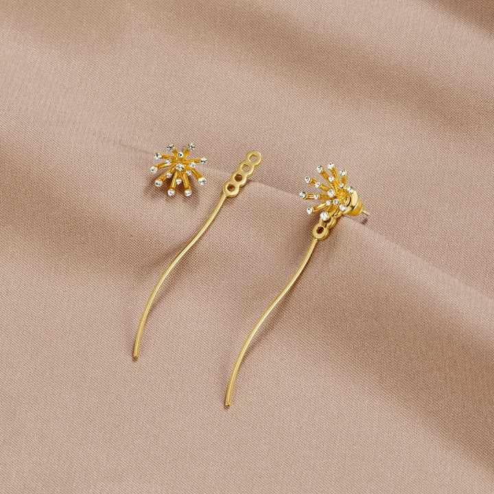 Pendientes dorados 18K Dandelion Pide un deseo