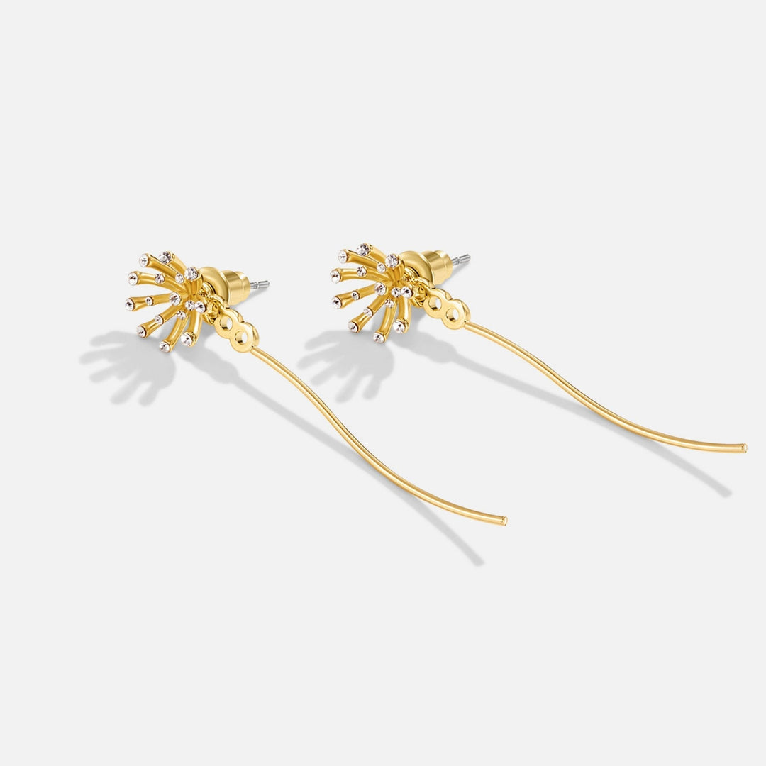 Pendientes dorados 18K Dandelion Pide un deseo