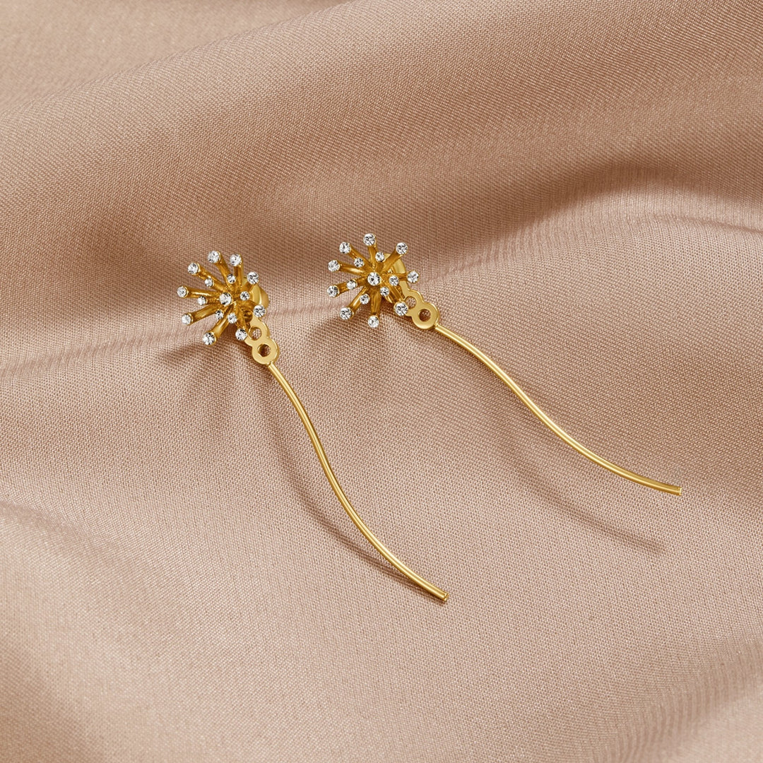 Pendientes dorados 18K Dandelion Pide un deseo