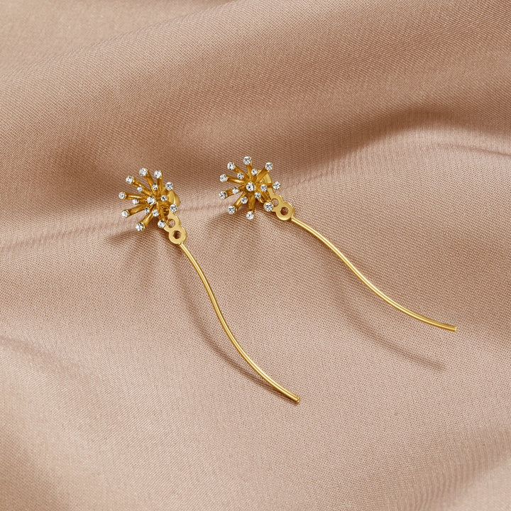 Pendientes dorados 18K Dandelion Pide un deseo