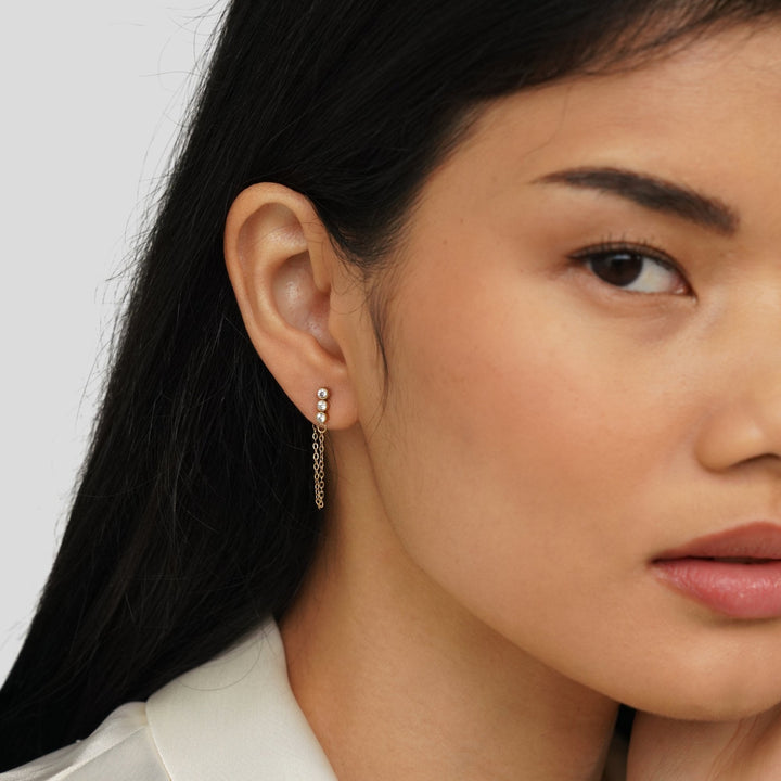Pendientes Mara con cadena de cristal