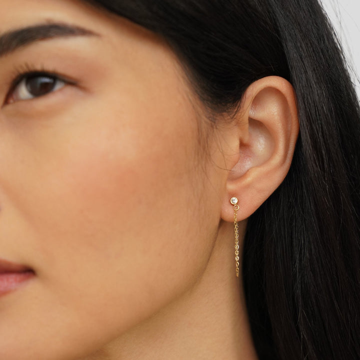 Pendientes Mara con cadena de cristal
