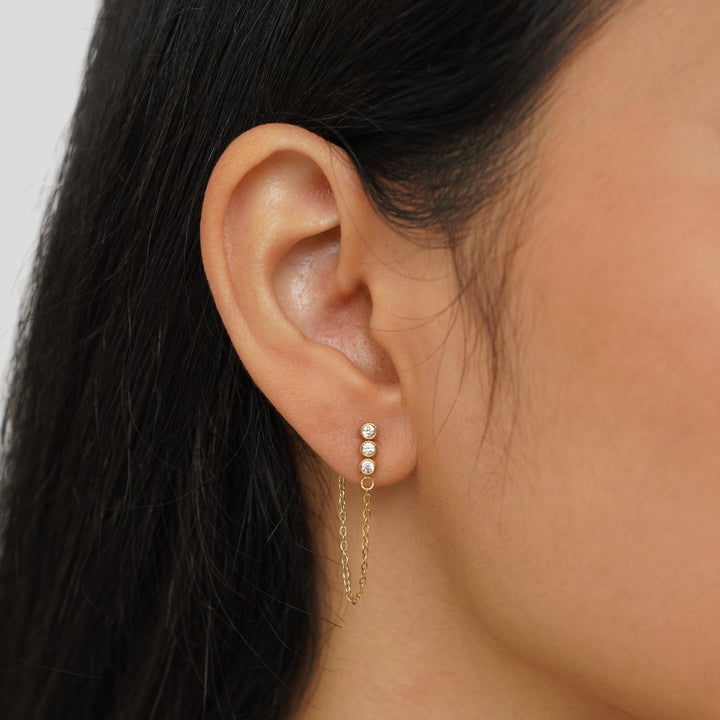 Pendientes Mara con cadena de cristal