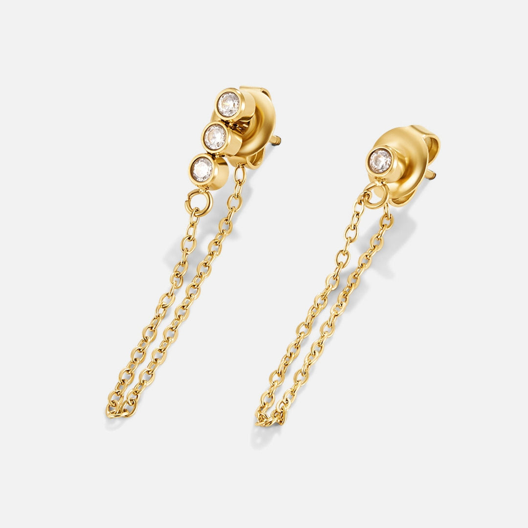 Pendientes Mara con cadena de cristal