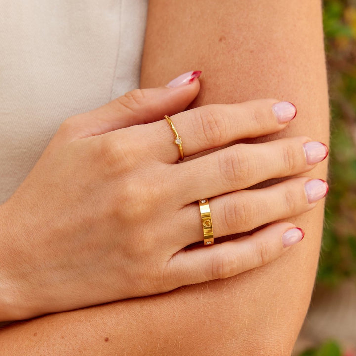 Anillo dorado Mari corazón