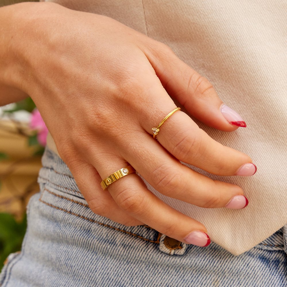 Anillo dorado Mari corazón