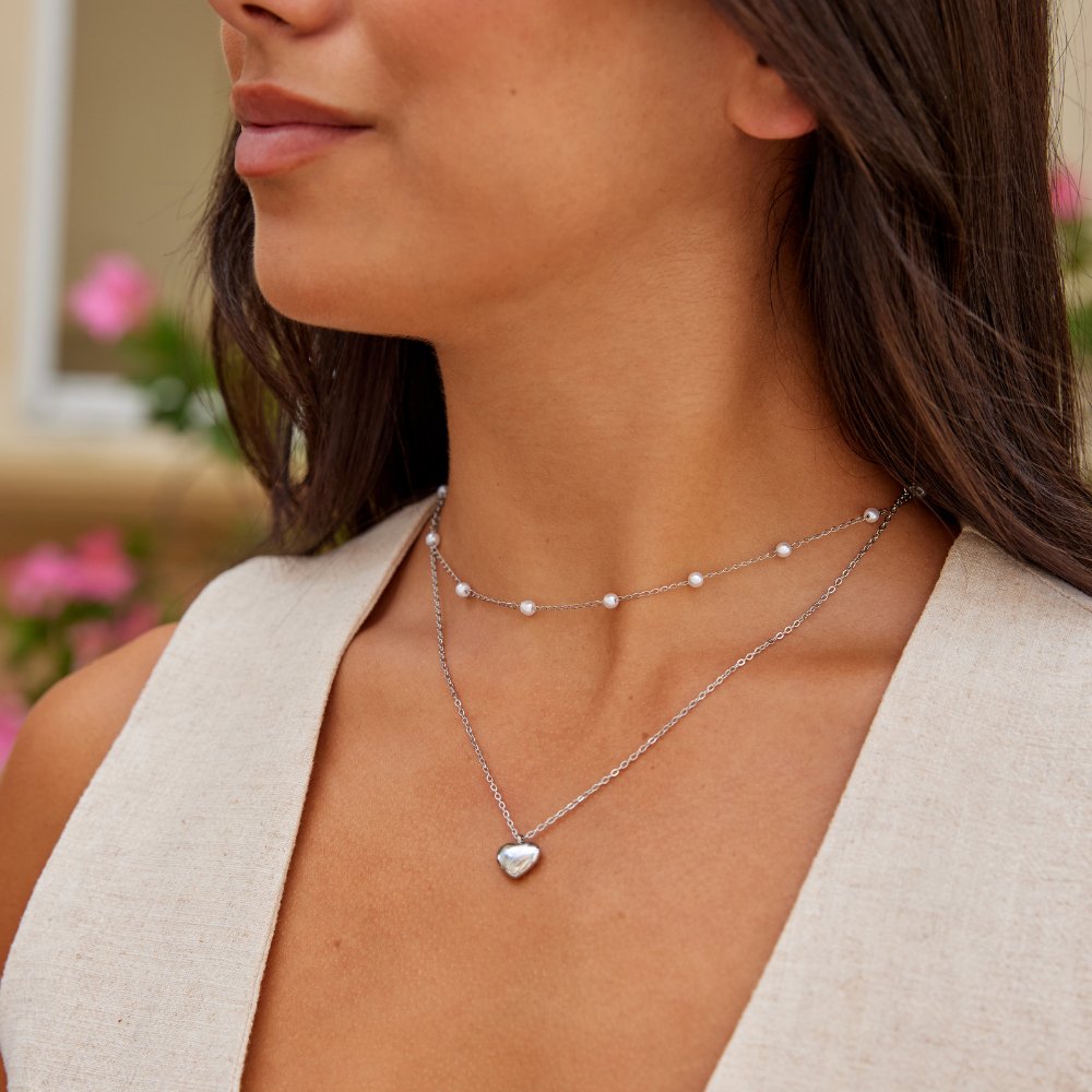 Collar plateado Marina Amor