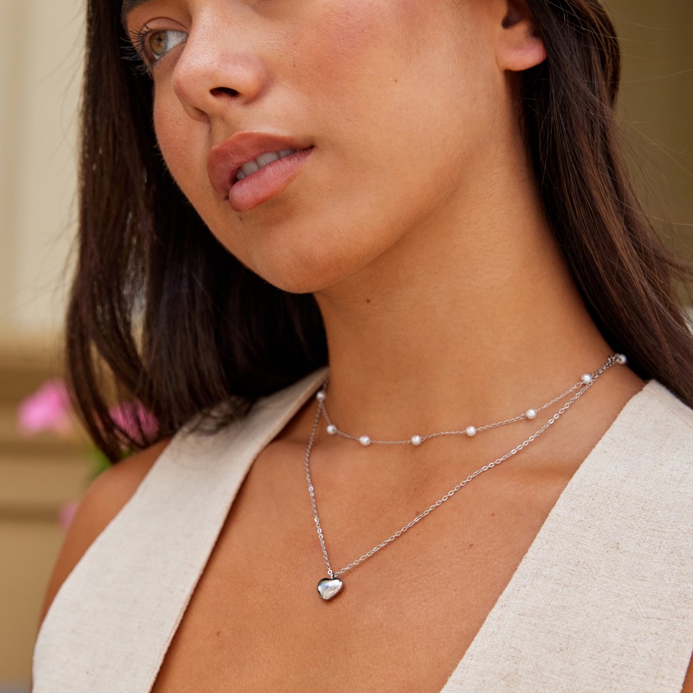 Collar plateado Marina Amor